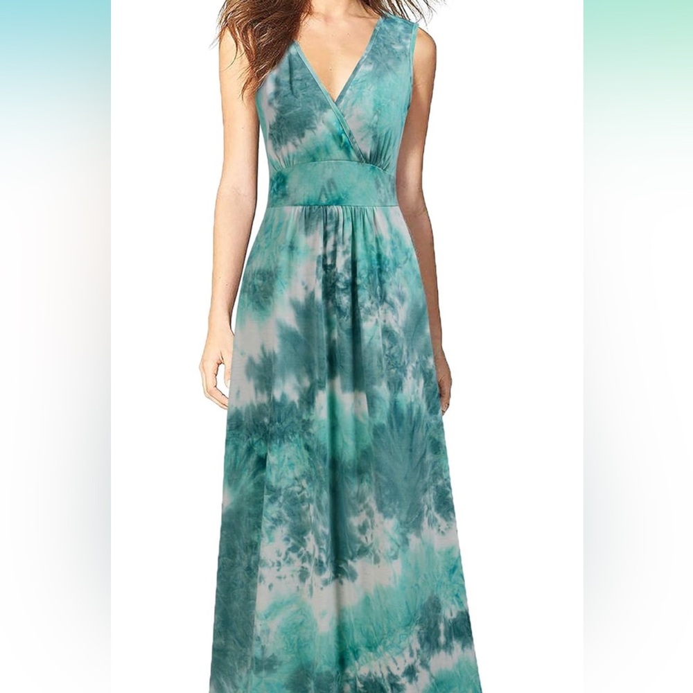 Plunge Maxi Dress Mint Green XL NEW